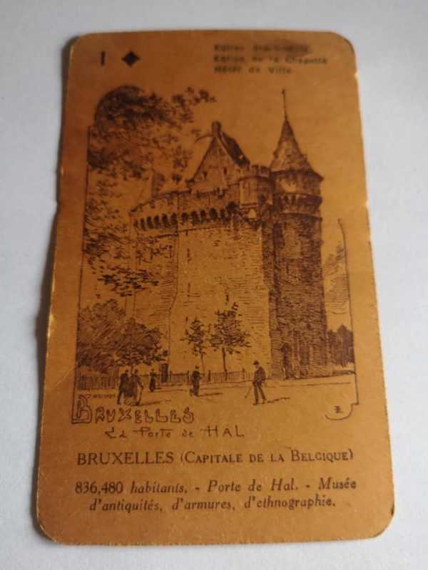 Carte à jouer ancien : Bruxelles des années 1925 - La porte de Hal