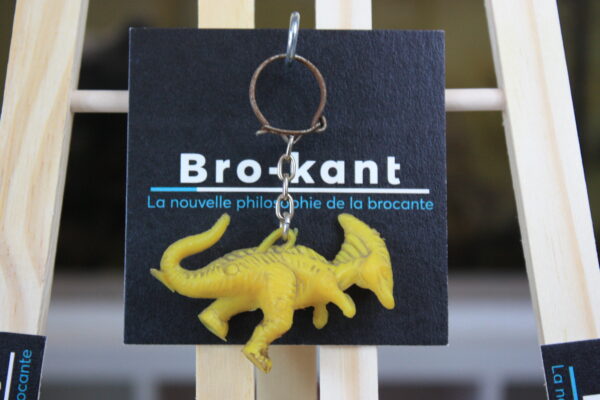 Porte clé vintage - dinosaure jaune