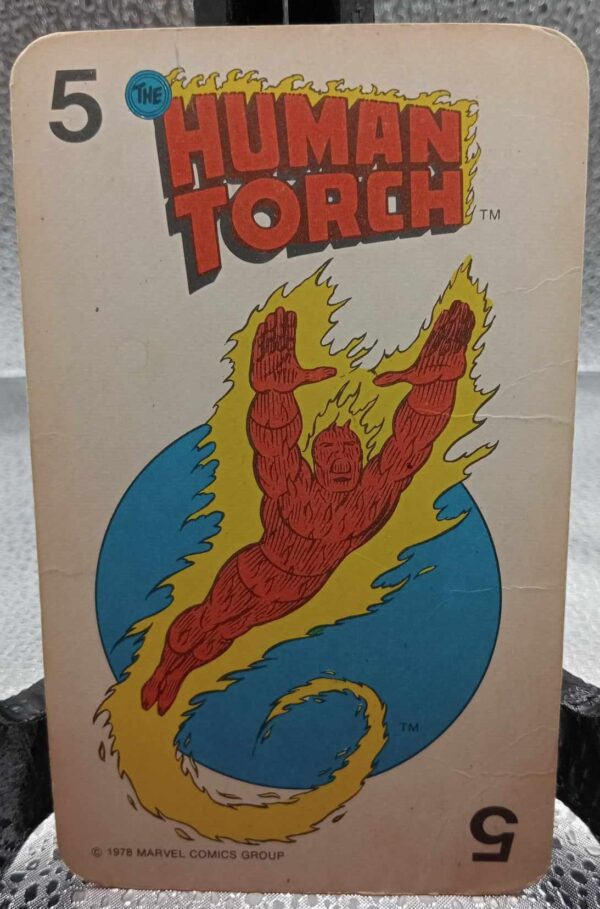 Bro-kant - Jeu de cartes Marvel Comics Super Heroes 1978 - Human Torch